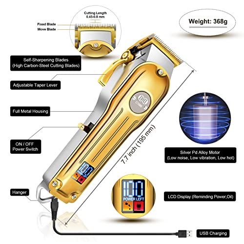Cordless Hair Clippers for Men with LCD Display, 12-Piece Hair Beard Grooming Kit L428450