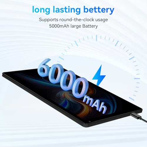 10.36 inch Android 14 Tablet, 16GB RAM 128GB ROM, 8-Core HD Display, Dual Camera, Black W914