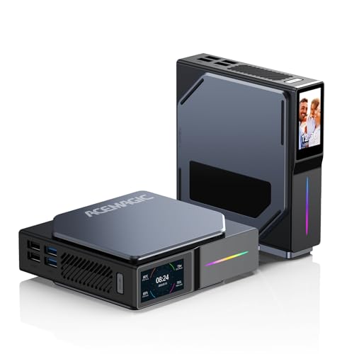 ACEMAGIC Mini PC Win 11 Pro, S1 N97 (up to 3.6 GHz) 16GB DDR4 512GB M.2 SSD Mini Desktop Computer, [25W TDP] Mini Computer Dual LAN, WiFi6/BT5.2, Support 4K Dual Display Micro PC for Office Business
