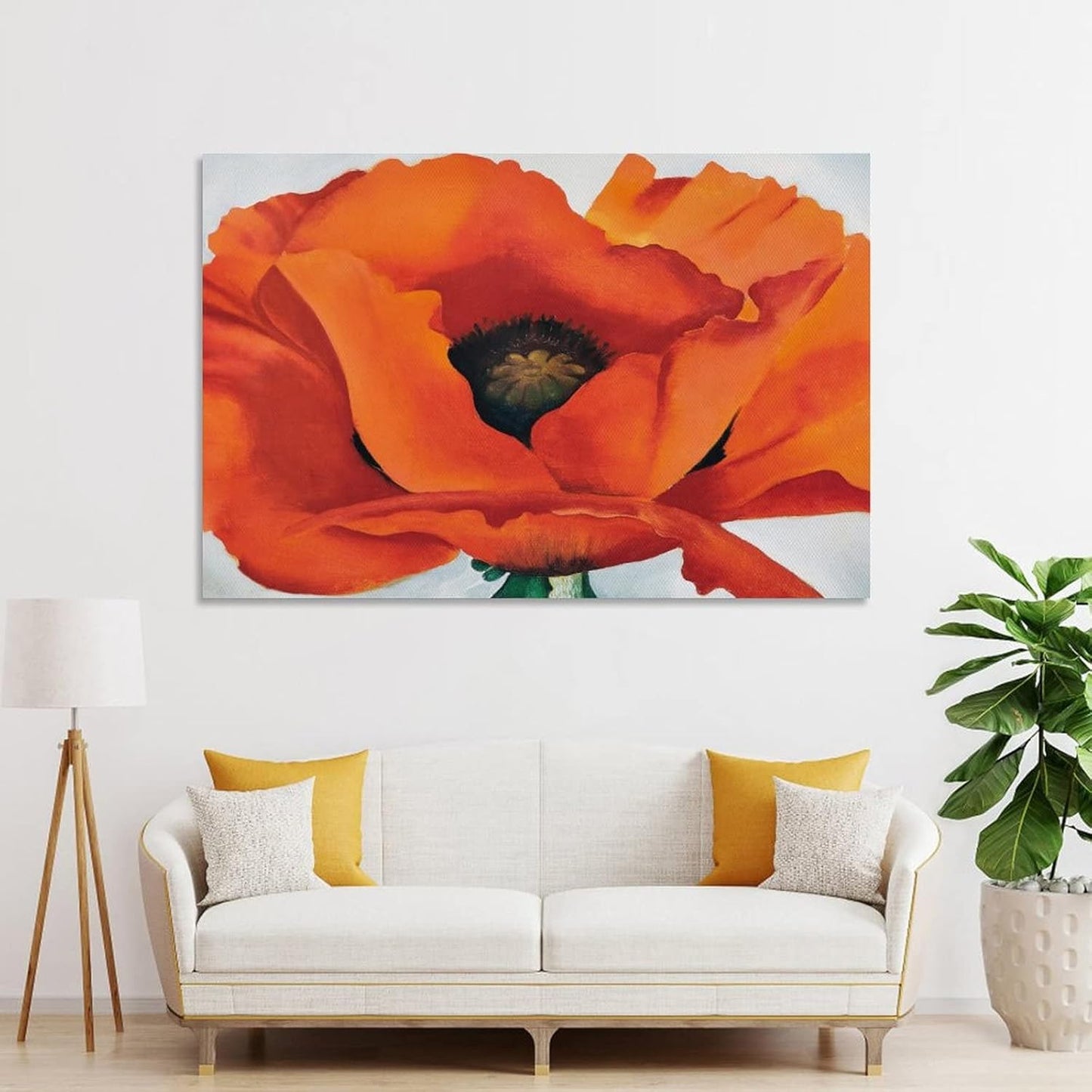 Red Poppies Flower Poster Canvas Wall Art 16x24 Inch W8592