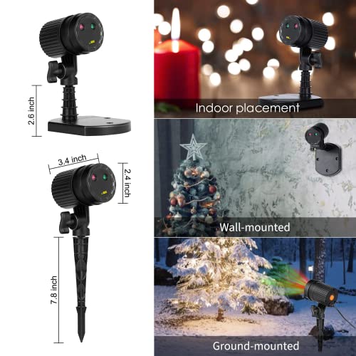 Christmas Projector Lights Outdoor Red Green Starry Waterproof Plug in T272869