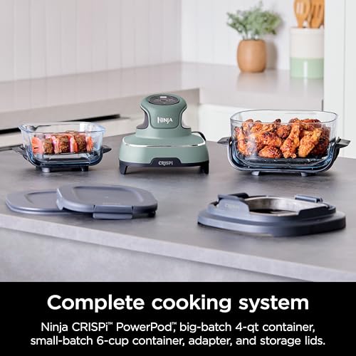 Air Fryer with Glass Containers, 4 QT & 6 Cup, Dishwasher Safe Y888