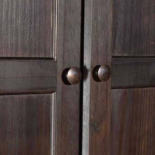 Shaker 2-Door Wardrobe, Solid Wood with Walnut Finish N5616