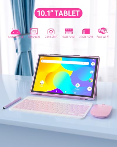 10 inch Android Tablet with Keyboard Case, Mouse and Stylus S658