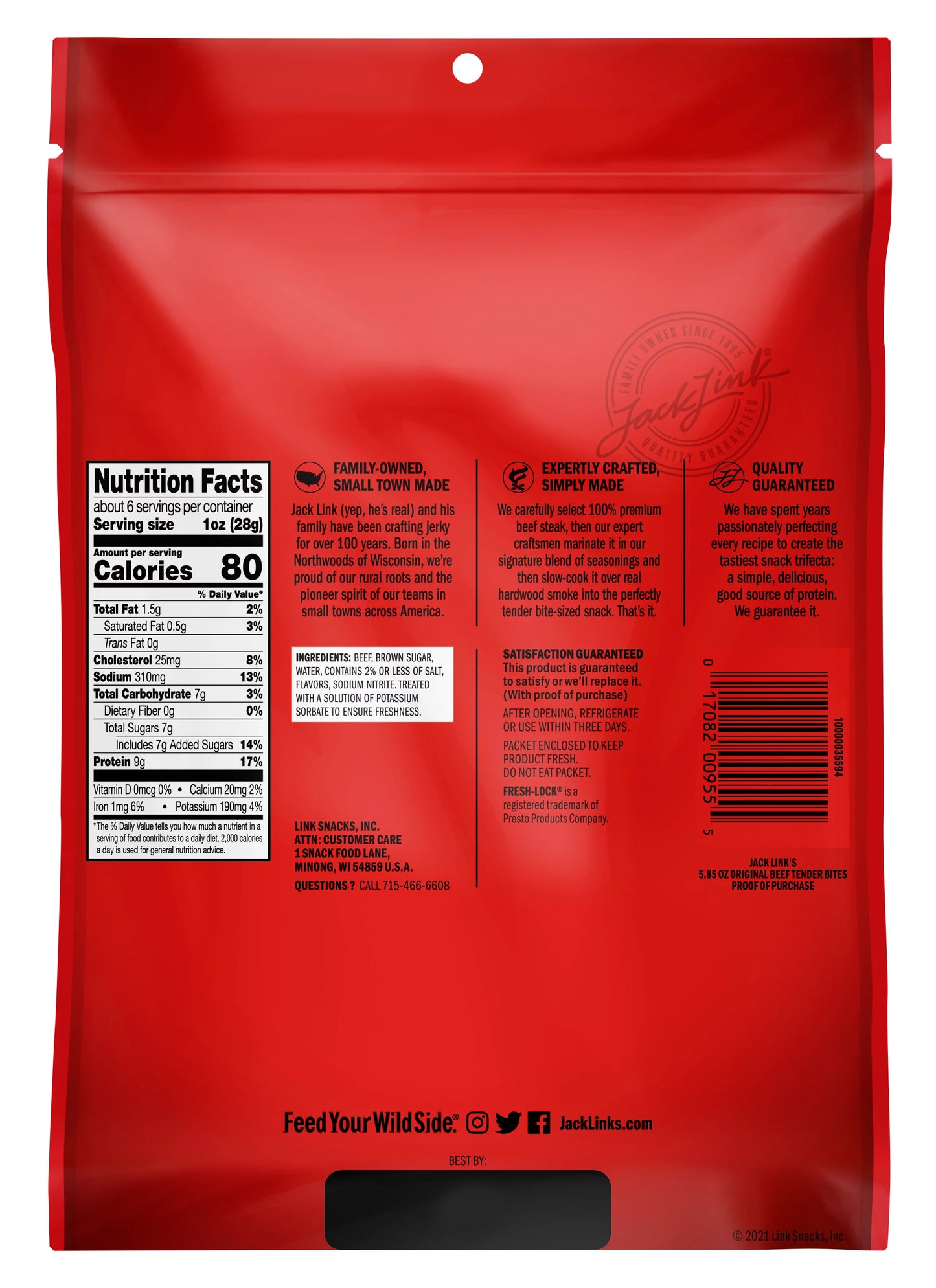Beef Tender Bites 5.85oz Resealable Bag Z21687
