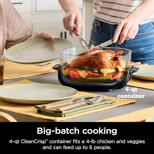 Air Fryer with Glass Containers, 4 QT & 6 Cup, Dishwasher Safe Y888