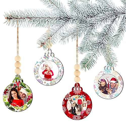 24 Pcs Christmas Photo Ornament Frames for Baby First Christmas Tree Keepsake F1934