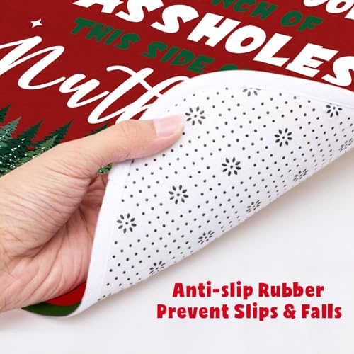 Christmas Vacation Bathroom Decorations, Set of 4 Holiday Toilet Seat Cover Sets with Rug and Tank Cover E112979