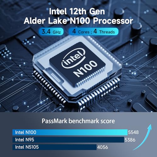 Mini PC, Intel N100, 16GB DDR4, 512GB SSD, Windows 11 Pro, Type-C/HDMI, WiFi 5, 4K Triple-Display J4911