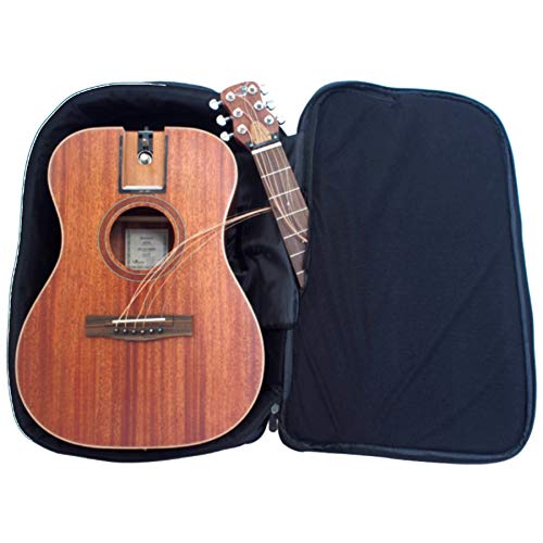 Solid Sitka Travel Guitar – OF422 Traveling Acoustic-Electric Guitar with Collapsible Patented System – Portable Backpack Case (Overhead)