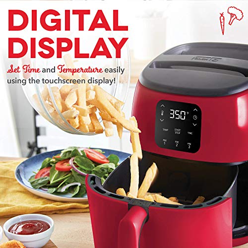 Electric Air Fryer Oven, 2.6 Qt., Grey, Compact Digital, 1000-Watt O882