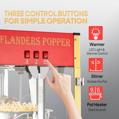 Red Countertop Popcorn Maker with 16-Ounce Kettle R268766