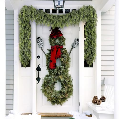 9ft Prelit Faux Pine Garland with Lights for Mantle Q9088