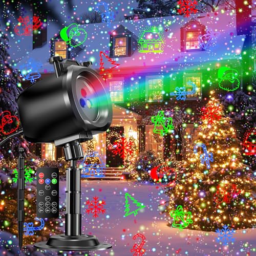 Christmas Laser Projector Light Outdoor, RGB Firefly Moving Lights, IP65 Waterproof for Garden Yard Party Decor W6136