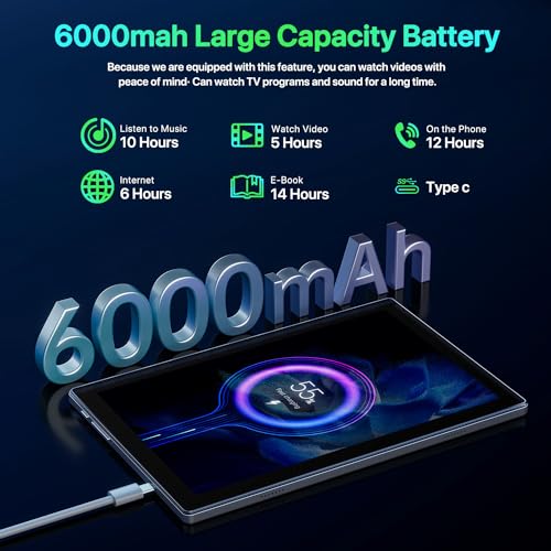 Android Tablet 10 Inch, Octa-Core, 10GB RAM 64GB ROM, 6000mAh Battery I581
