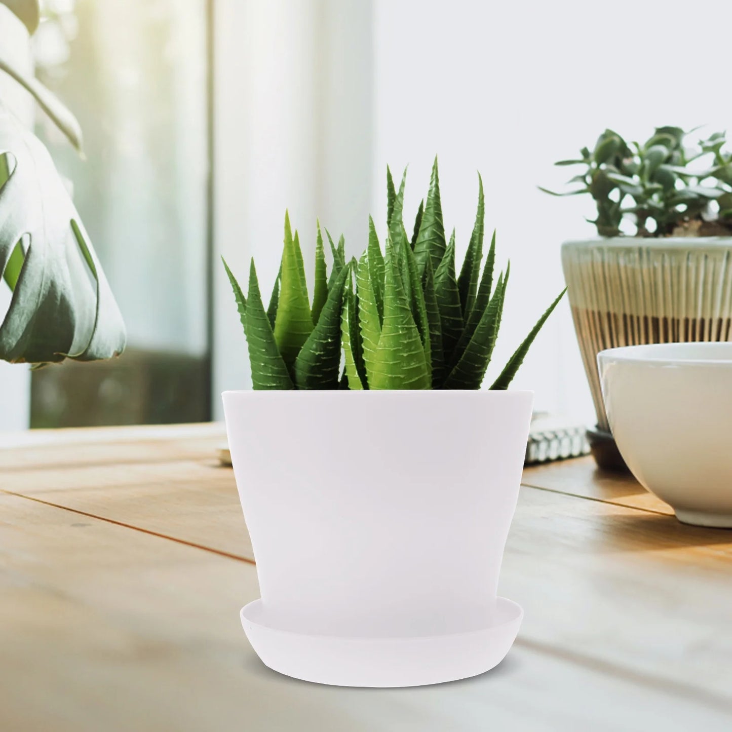10 Pcs White Flowerpot for Planting and Walkway V791