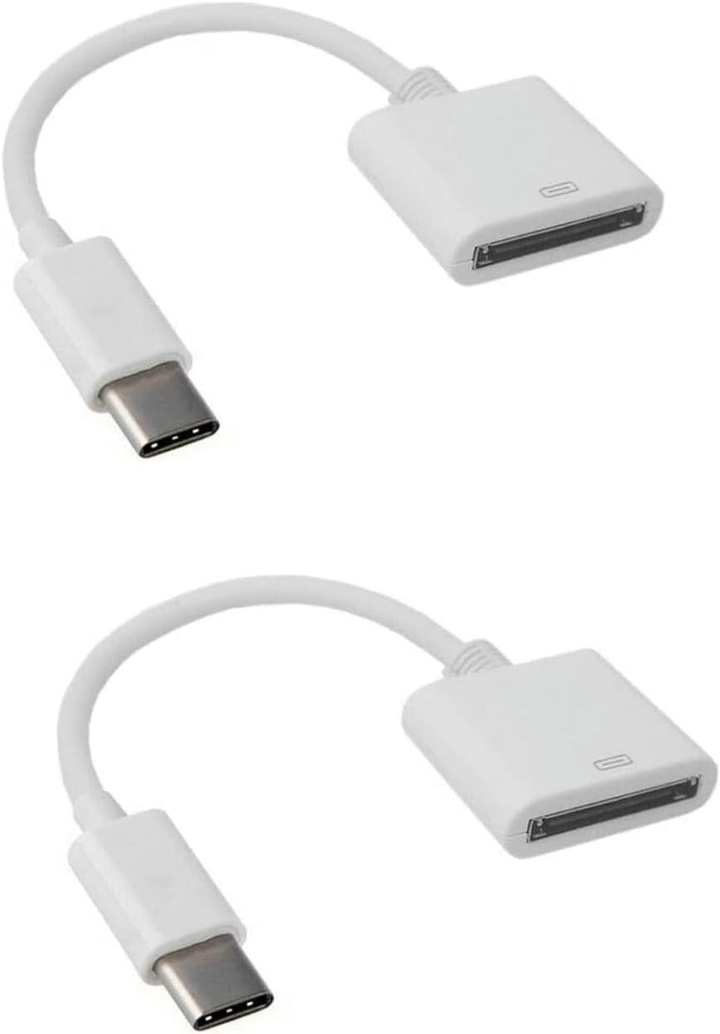 2Pcs White 30pin Female to USB 3.1 Type-C Sync Data Charging Adapter Cables Cell Phone OTG Adapters USB Cables Accessories for Apple,Cables and Interconnects