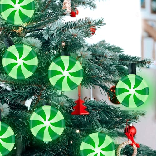 Unicorn Christmas Lollipop Pathway Lights, 10 LED Peppermint String Lights with Stakes M138626
