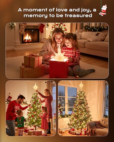 Christmas Tree Topper Star Lighted 3D Pentagram with 10 Bulbs Plug In G721