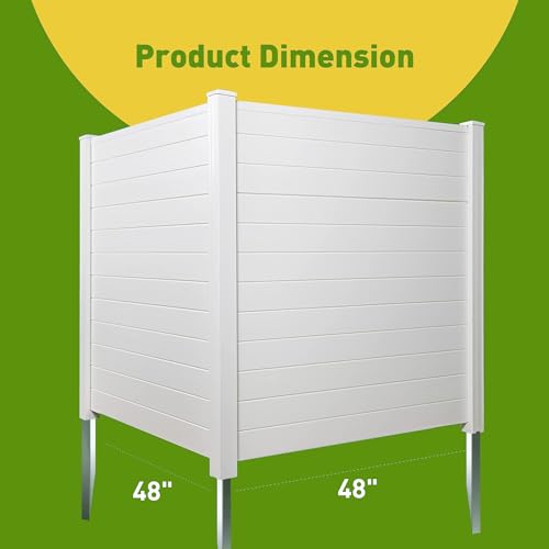 Vinyl Privacy Fence Panels 2-Pack, 48x48 in, Outdoor Yard Screen L455