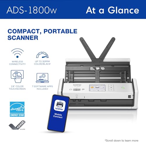 Wireless Compact Desktop Scanner with 30ppm Speed and Touchscreen G146724