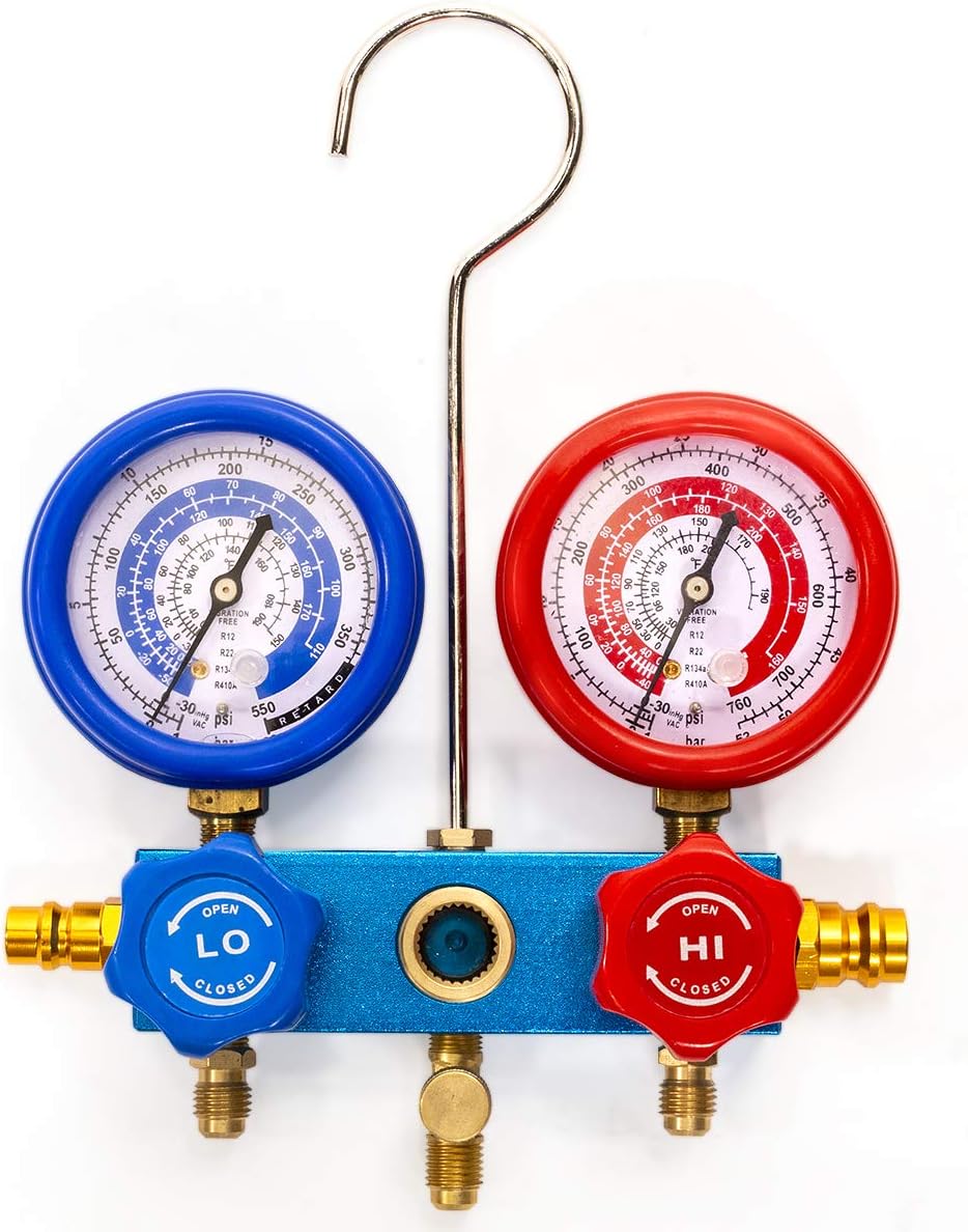 HVAC Air Vacuum Pump 3CFM with Manifold Gauge and Carrying Tote Q382515