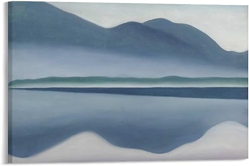 Lake George (formerly Reflection Seascape) by Georgia OKeeffe Poster Painting Canvas Wall Art Living Room Bedroom Decor Modern Oil Painting (Framed,24x36inch)