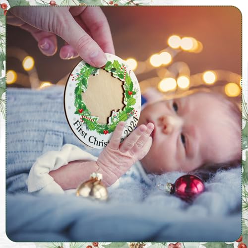 24 Pcs Christmas Photo Ornament Frames for Baby First Christmas Tree Keepsake F1934
