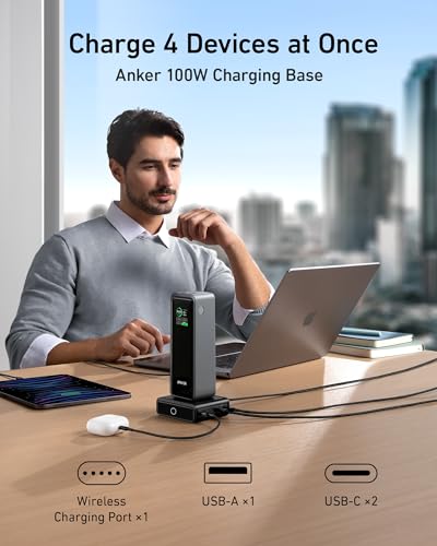 27,650mAh Power Bank 250W with 100W Charging Base, 3-Port Portable Charger J319086