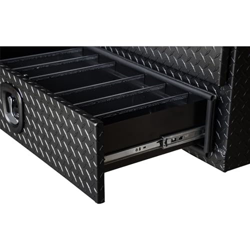 Aluminum Heavy-Duty Truck Tool Box with Lower Door, Diamond Tread, 21 x 18 x 72 Inch G7285