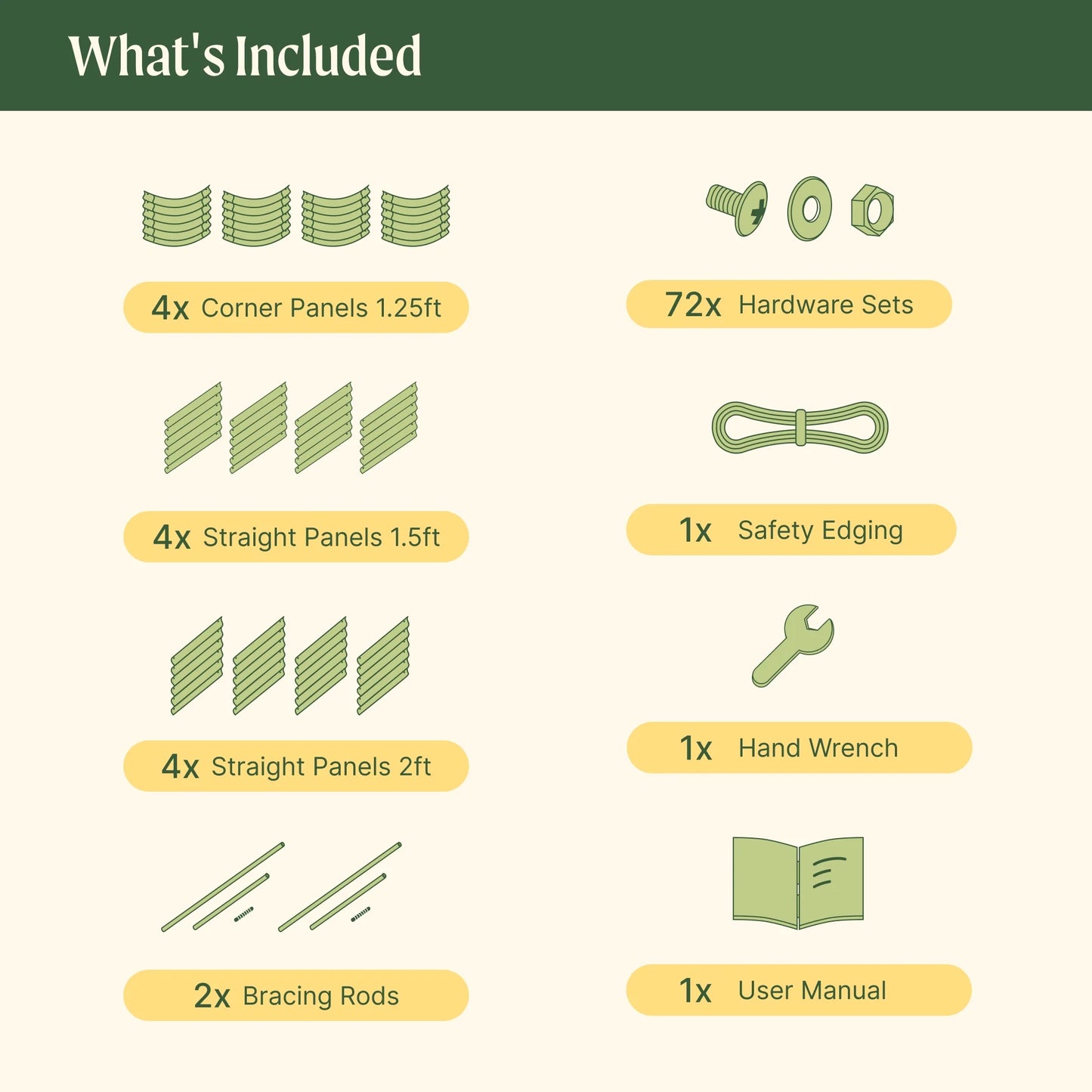 Modular Metal Raised Garden Bed, Olive Green H930