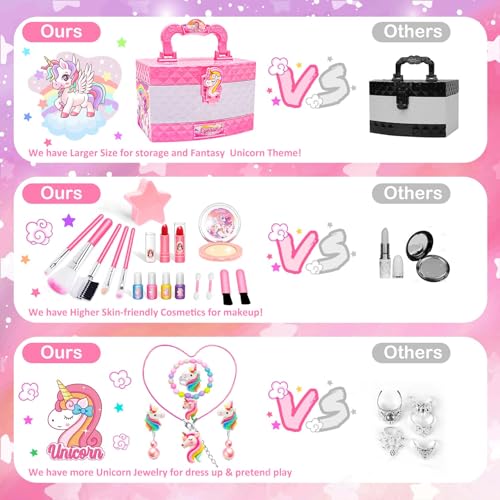 Kids Makeup Kit for Girls, Washable Pretend Play Set M8839