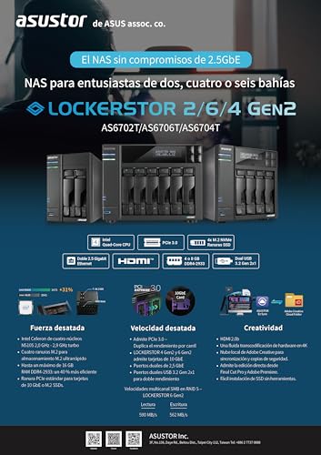 4-Bay NAS, Quad-Core 2.0GHz, Dual 2.5GbE, 4GB DDR4 U320475