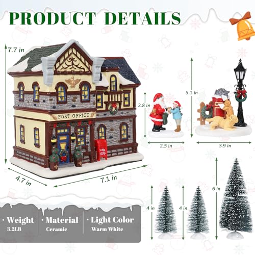 Ceramic Christmas Houses with Warm LED Light S1149