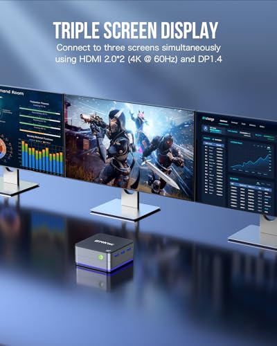 Mini PC Intel N100 Windows 11 Pro 12GB DDR5 256GB SSD Dual LAN 4K Triple Display E5169