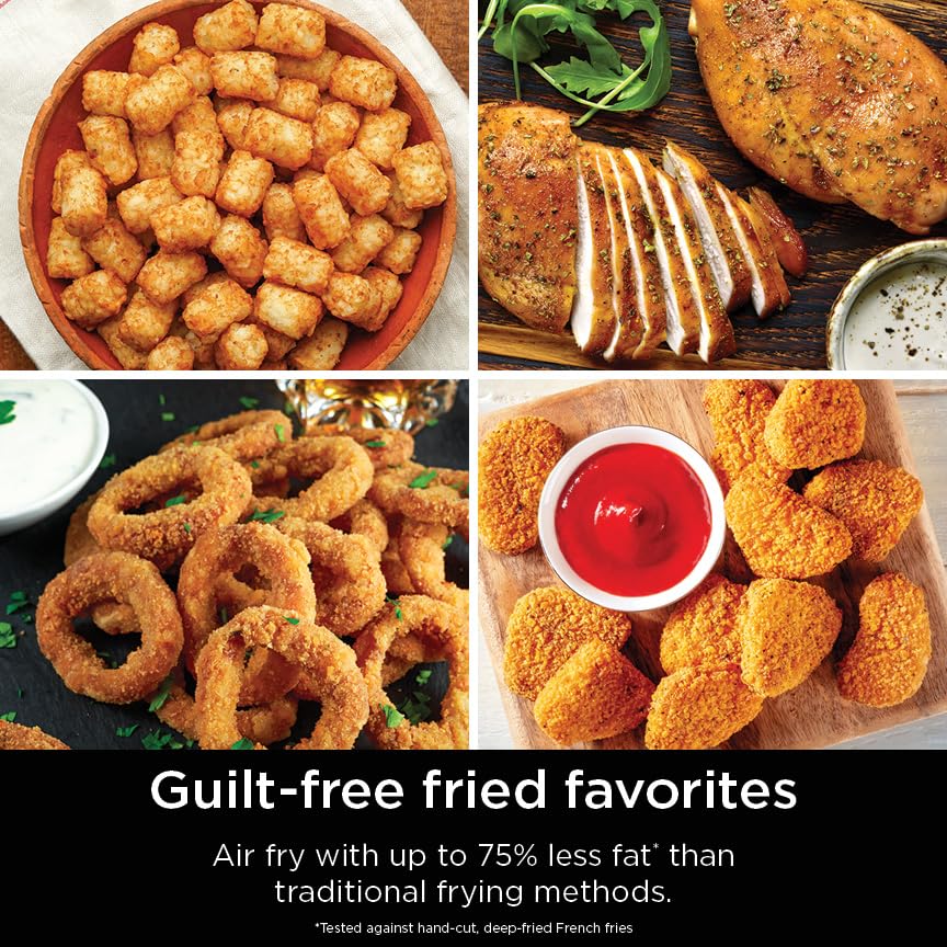 Air Fryer, 8 QT DoubleStack 2-Basket, 6-in-1, Roast & Bake, Dishwasher Safe N927