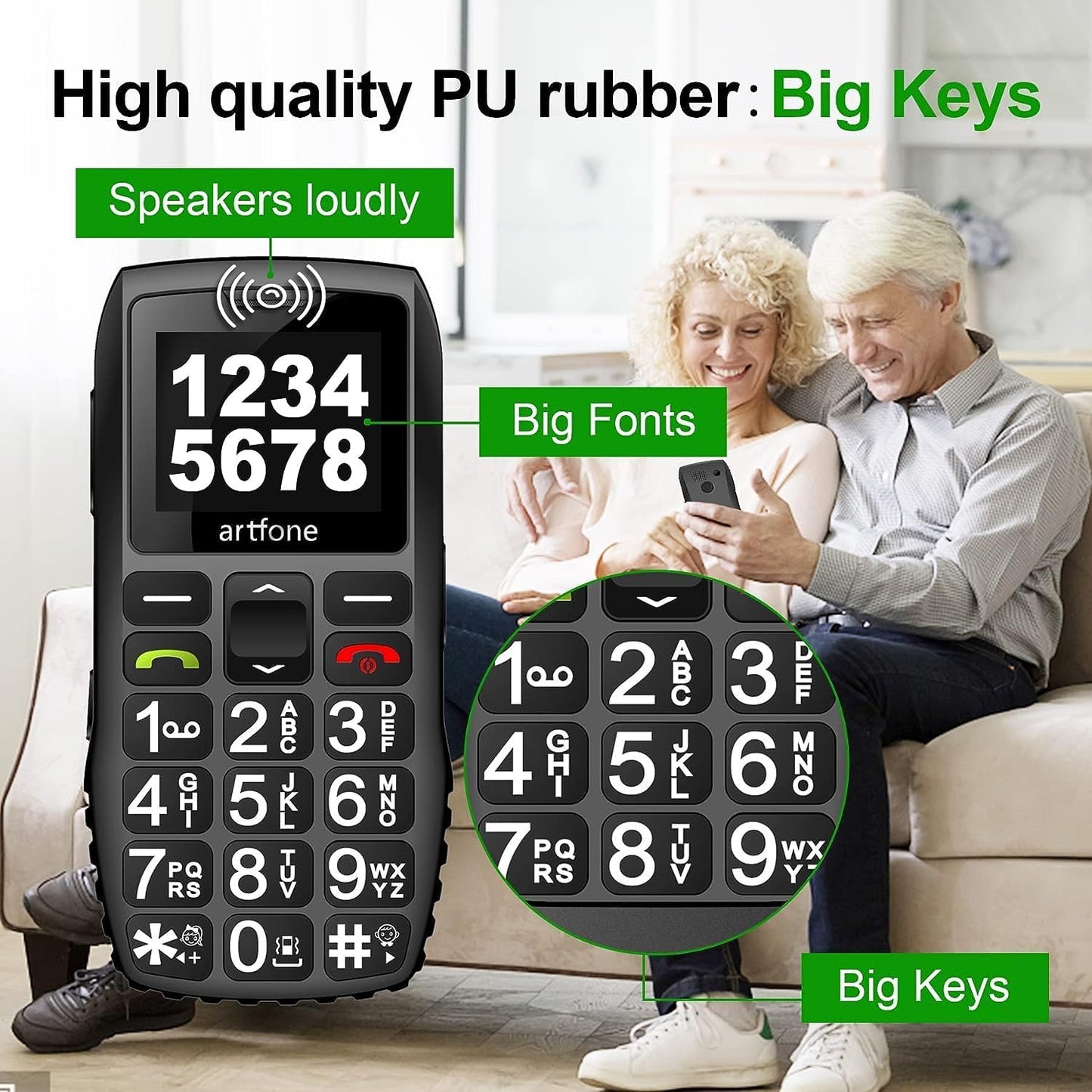 Big Button 4G Senior Phone with SOS, Loud Volume, and Charging Dock S36305