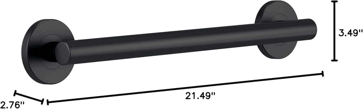 Matte Black 18" Concealed Screw Decorative Grab Bar E355561