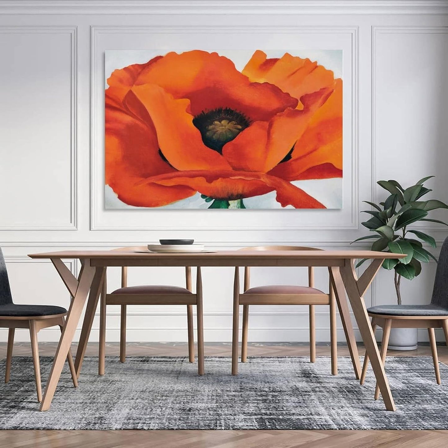 Red Poppies Flower Poster Canvas Wall Art 16x24 Inch W8592