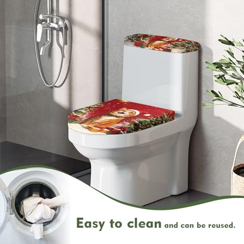 Christmas Toilet Lid and Tank Cover Set for Bathroom Decor Q334993
