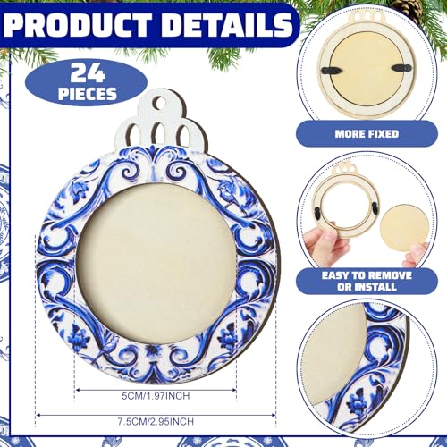 24 Pcs Christmas Photo Ornament Frames for Baby First Christmas Tree Keepsake F1934
