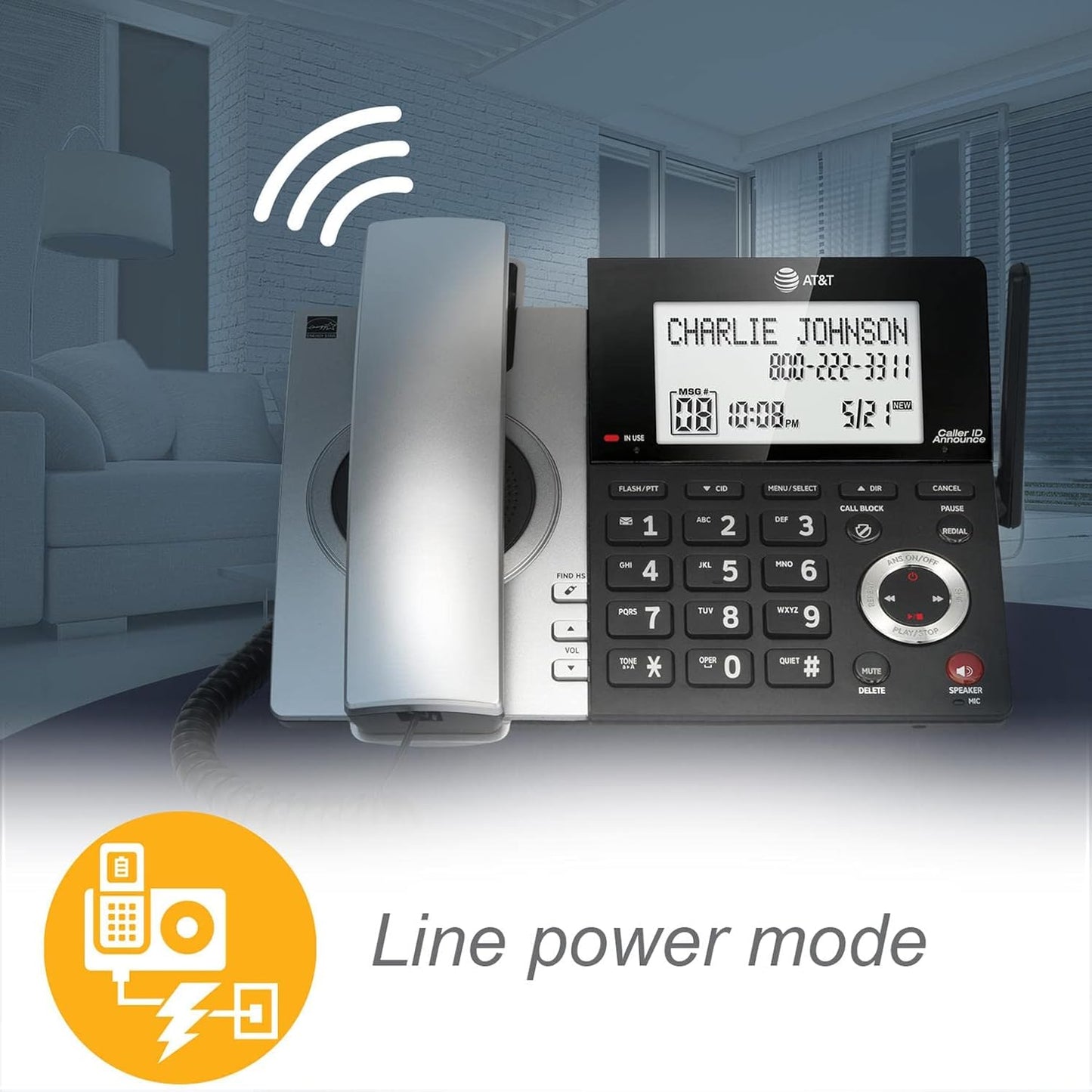 2-Handset Corded/Cordless Phone with Answering Machine and Call Blocking S4297