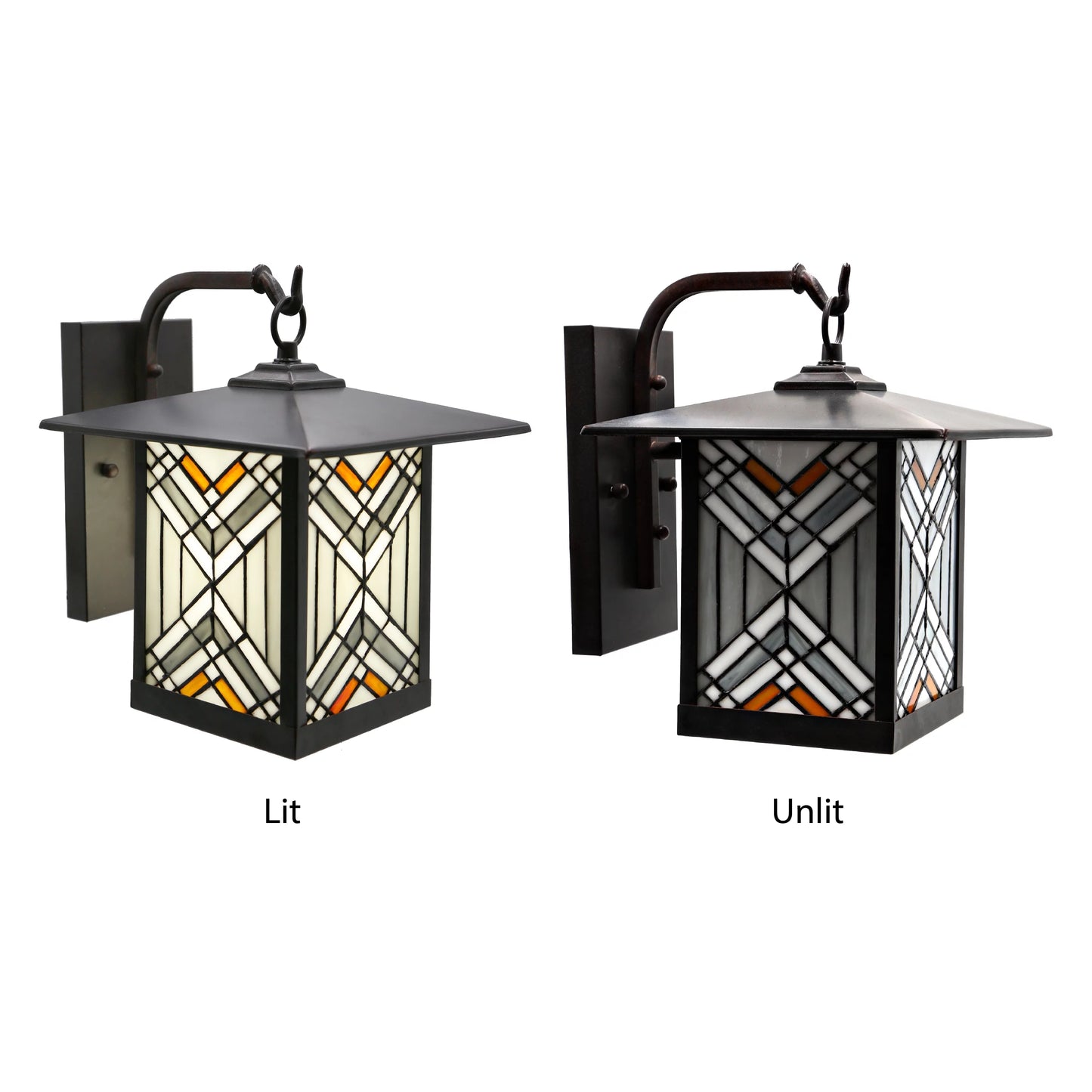 Outdoor Mission Stained Glass Wall Sconce G321