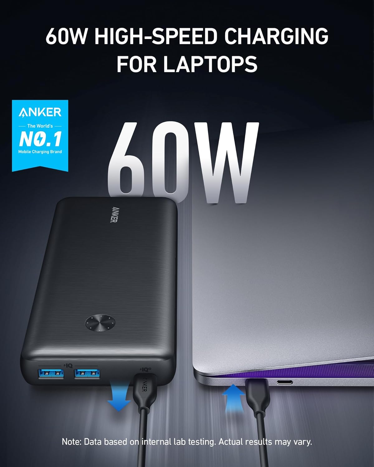 Portable Charger 25,600 mAh with 65W PD Wall Charger Y458561