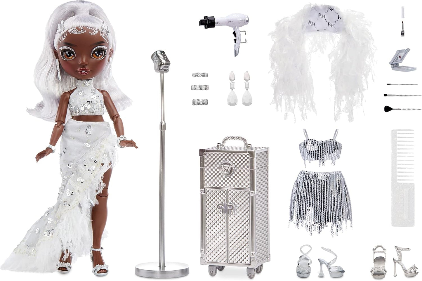 Posable Fashion Doll with 2 Outfits and Vanity Playset O567685