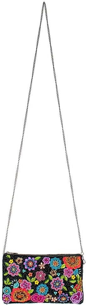 Beaded Floral Crossbody Phone Bag C735