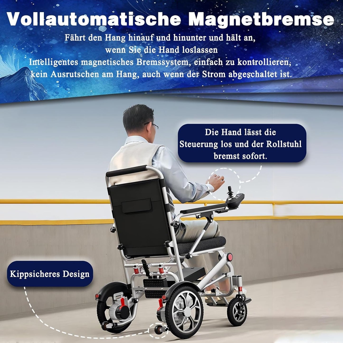 Electric Wheelchair for Adults Lightweight Foldable All Terrain K172877