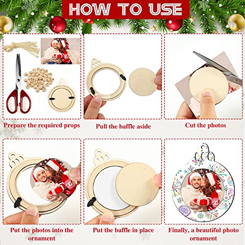 24 Pcs Christmas Photo Ornament Frames for Baby First Christmas Tree Keepsake F1934