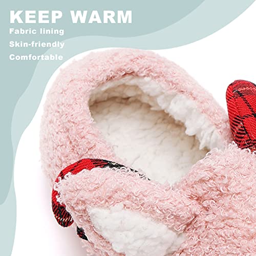Women's Fuzzy Reindeer House Slippers Indoor Shoes S5360