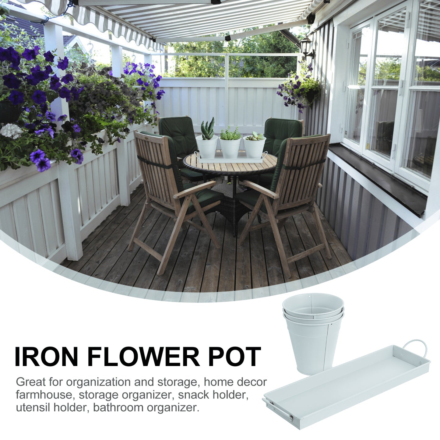 6 pcs Garden Flower Pot with Tray D976
